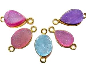 ราคาขายส่งเชื่อมต่อโอปอล Druzy (HNB457) พลอยหินชุบทองสำหรับเครื่องประดับผลิตและจำหน่าย - Product Image 1