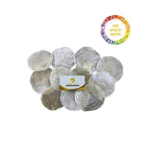 Ornement de coquille de capiz poli pour la décoration de vacances, coquille naturelle faite à la main pour l'artisanat, les lampes et la conception de rideaux - Product Image 1