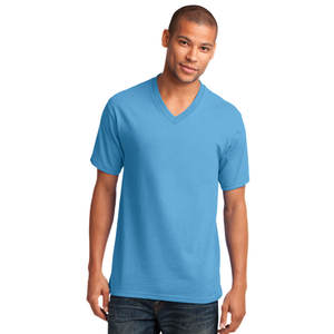 T-shirt classique bleu marine à col en V pour hommes T-shirts à séchage rapide pour hommes - Product Image 4
