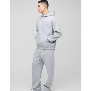 Custom New Arrivals Unisex Oversize Winter Tracksuits Stone Wash <b>Hoodie</b> and Pants Tracksuit Men and Women - Product Image 1