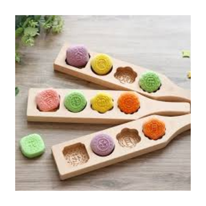 แม่พิมพ์เค้กขนมไหว้พระจันทร์แบบสองรูปแบบทำจากไม้ธรรมชาติ - Product Image 3