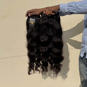 Prix de gros cheveux vierges indiens paquets de cheveux wefted paquets de cheveux humains à vagues profondes cheveux brésiliens bruts bouclés cheveux de la tempe - Product Image 1
