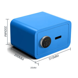 घरेलू सुरक्षा के लिए इलेक्ट्रॉनिक डिजिटल फिंगरप्रिंट लॉक के साथ सुरक्षित मिनी मेटल मनी कैश बॉक्स - Product Image 2