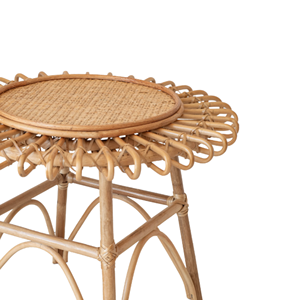 Table basse ronde en rotin et bambou noir pour la décoration intérieure, fabriquée par VgreenArt - Product Image 5