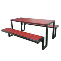 Mobilier d'extérieur personnalisé en usine Café commercial en bois et acier Restaurant de pique-nique table de pique-nique moderne en acier