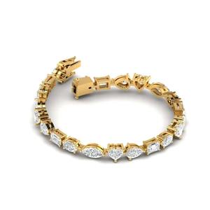 9K Yellow / White / <b>Rose</b> <b>Gold</b> Lab Grown Diamond Multi Fancy Shape Tennis Bracelet OEM Jewelry - Product Image 6