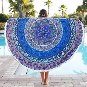 Ấn Độ Mandala Ném & Tường Trang Trí Bảng Bìa 72 ''Vòng Bông In Tấm Thảm Màu Hồng Handmade Máy Có Thể Giặt - Product Image 5