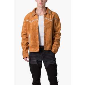 <b>Suede</b> Collared <b>Jacket</b> - Orange - Product Image 6