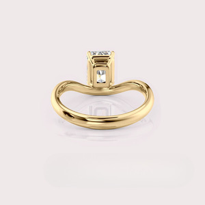 Bague solitaire en diamant de laboratoire taille radiant, certifiée IGI, plaquée rhodium, or blanc/jaune/rose 14 carats |   Conception moderne de bypass pour - Product Image 4