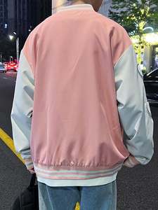 Veste universitaire en toile personnalisable pour hommes, haut confort avec broderie sur les épaules tombantes, nouvelle position du logo avant de style hivernal - Product Image 3