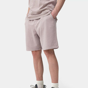 Summer New Men's High Quality 100% Cotton Casual Shorts Fashion Solid Color Side Pockets Running Shorts Plain Dyed Technique - Product Image 1