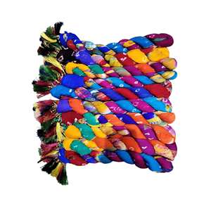 Bufanda de algodón hecha a mano con efecto tie-dye, larga, estilo bohemio, para mujer, diseño con letras dibujadas a mano, para el cuello o la cabeza - Product Image 2