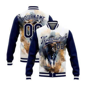 Chaquetas de Béisbol Personalizables para Hombre, Estilo Universitario, Tallas Grandes, Sublimación, Bordado, Invierno, Relleno de Algodón, con Botones - Product Image 1