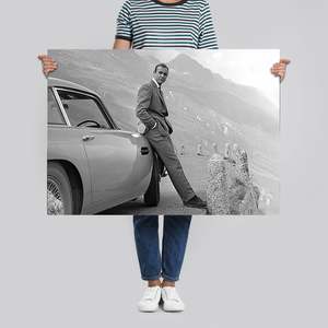 Affiche Sean Connery & Aston Martin, collection James Bond, par James Bond, en tissu peigné avec fermeture à boutons - Product Image 4
