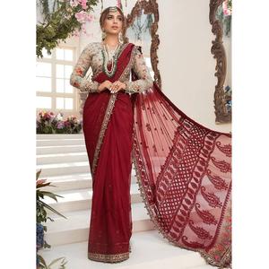 Indien MAROON SAREE Pakistanais Vêtements Pakistan Excellente Qualité robe Shalwar Kameez par WS INTERNATIONAL Nouvelle Robe En Couleur - Product Image 5
