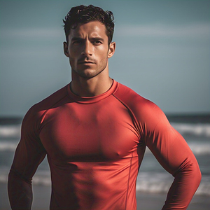 Haute qualité hommes Compression éruption garde hauts respirant plage natation entraînement Fitness porter serré plaine chemise conception - Product Image 4