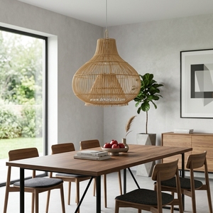 Lampe suspendue en rotin élégante, design moderne et luxueux, couleur personnalisable, design dimmable, luminaire décoratif pour la maison, pour le salon - Product Image 6