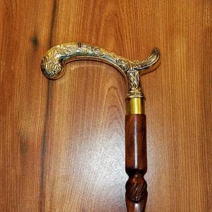 Bâton de randonnée pliable pour gaucher, en bois, artisanal, bâton de marche maçonnique avec boussole pour la randonnée - Product Image 3