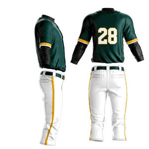 Ensemble d'uniformes de baseball pour hommes, taille plus, maillot et pantalon imprimés, séchage rapide, respirant, tissu 100% polyester - Product Image 4