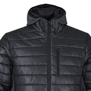 Chaqueta acolchada ligera personalizable para invierno al aire libre a prueba de viento transpirable cuello levantado cómodo cierre de cremallera de lona sólido - Product Image 2