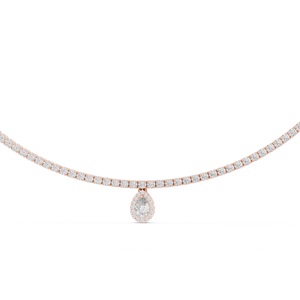 Collar de Tenis de Lujo VDS de Oro Blanco Macizo de 14 Quilates para Mujer, con Colgante de Diamante Cultivado en Laboratorio con Certificación IGI, CVD HPHT, 22g, Joyería para Regalo de Fiesta - Product Image 4