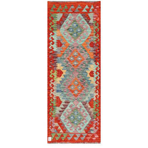 Alfombra Kilim de Maimana, Afganistán, 169 x 65 cm, Alfombras y Juegos de Alfombras - Product Image 1