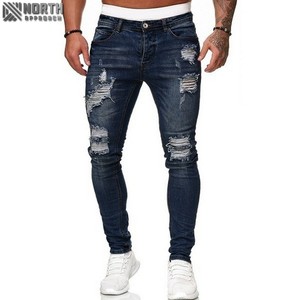 Nouvelle mode de jeans en denim à coupe droite pour hommes vente en gros de logo personnalisé de haute qualité séchage rapide léger respirant hiver automne - Product Image 4