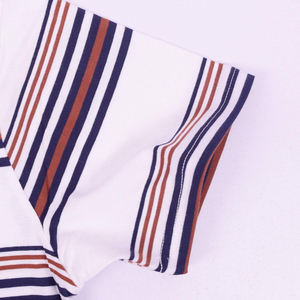 เสื้อยืดพิมพ์ลายแขนสั้นผ้าฝ้ายแท้ 100% ระบายอากาศ แห้งเร็ว ลายทาง รับผลิตตามสั่งขายส่ง - Product Image 4