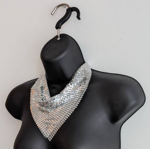 สร้อยคอเงิน Bandana ตาข่าย-โลหะโลหะสามเหลี่ยม Draped chunky - Product Image 1