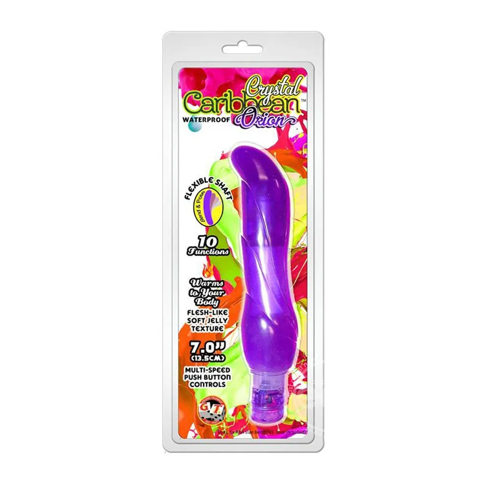 Hochwertiger Jelly Caribbean Orion Vibrator Nummer 8 wasserfest 7 Zoll - lila perfekt für das Vorspiel wasserfest und phthalatefrei