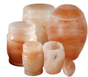 Urne de sel de l'Himalaya faite à la main décoration de la maison biodégradable avec sculpture de fleurs de Style Feng Shui pour l'équilibre Feng Shui - Product Image 6