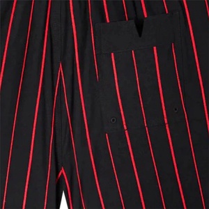 Shorts pour hommes en tissu tissé, à rayures noires et rouges, avec cordon de serrage, taille mi-haute, décontractés, longueur courte, pour l'été - Product Image 4