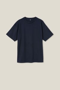 เสื้อยืดคอกลมสำหรับผู้ชาย, ผ้าฝ้ายสีกรมท่าระบายอากาศได้ดีเสื้อยืดสำหรับผู้ชายทรงโอเวอร์ไซส์ใหญ่พิเศษสำหรับฤดูร้อน - Product Image 4