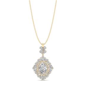 REYES Luxury 14K 18K Solid Gold GRA Certified Moissanite <b>Pendant</b> <b>Necklaces</b> For Women Perfect Anniversary Gift <b>Fine</b> Jewelry - Product Image 1