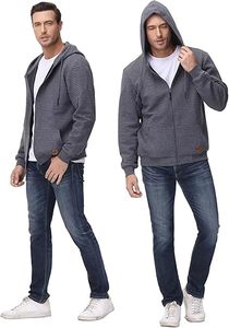 Men's Comfortable 100% Cotton Sweatshirt Jacket Custom for Puff Print Zip-Up Hoodie Streetwear for Winter - Product Image 5