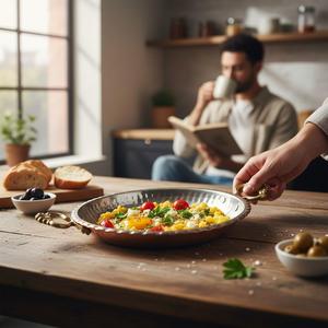 Cast Iron Copper Party Frying Pan & Egg Pan Kitchen <b>Cookware</b> <b>Set</b> with Glass & Metal Induction Stove Compatible for Hotels - Product Image 2