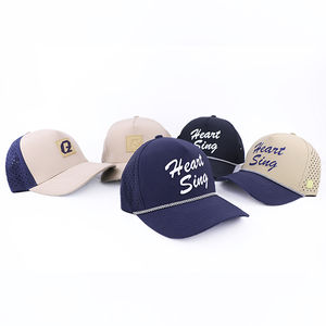 Gorra de béisbol, gorra de Golf, impermeable, 100% poliéster, cuerda de secado rápido, gorra de 5 paneles con cierre a presión, gorra cortada con láser, gorra de camionero de malla - Product Image 1