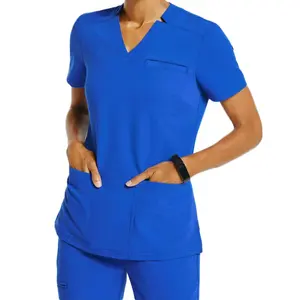 Le plus vendu des ensembles uniformes de gommages en denim Big Tall Scrubs médicaux lavables pour les soins infirmiers et le fonctionnement Uniformes de gommage de qualité supérieure - Product Image 2