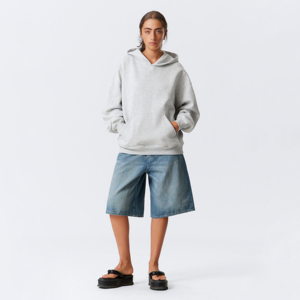 Sweat-shirts décontractés à capuche pour femmes, 100 % coton, personnalisables, avec logo frontal, motif uni, écologiques, séchage rapide, respirants - Product Image 2