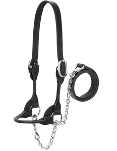 Marrón venta al por mayor ODM CABALLO HALTER CUERO SUAVE AJUSTABLE CUERO GENUINO CABALLO HALTER DE ACERO INOXIDABLE DE LA INDIA - Product Image 2