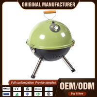 Barbecue portable de table rond en bois pour pique-nique, mini barbecue de table en charbon de bois pour l'extérieur