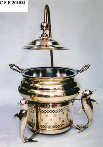 Platos de frotamiento de alta calidad amueblados con tecnicismos en combinación de oro y plata con soporte fundido en acero de latón - Product Image 4