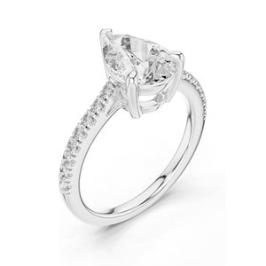 Anillo de Compromiso con Diamante en Forma de Pera de 2.28 CT, Creado en Laboratorio, VVS-VS-EF, Diamante CVD, Oro de 18KT, 14KT, 10KT y Plata 925, Color Rosa - Product Image 5