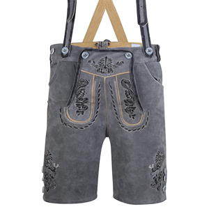 Pantalones de Cuero Trachten para Hombre - Kurzhose para Oktoberfest - Cortos - Bávaros 2026 - Product Image 1