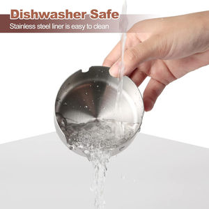 Cenicero clásico de madera portátil hecho a mano de primera calidad para exteriores, tapa a prueba de viento, revestimiento de acero inoxidable para Patio, estación de fumadores para - Product Image 5