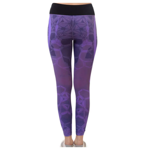 Mallas de yoga impresas personalizadas Servicio OEM Mallas de Yoga de cintura alta elástica para mujer Pantalones Gimnasio Ropa de fitness Legging sin costuras para mujer - Product Image 3