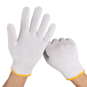 Fabricants Logo personnalisé Gants de travail en coton tricoté à bas prix Moufles de sécurité blanc naturel pour les affaires et les scènes extérieures - Product Image 4