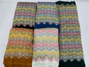 Alta calidad bordado Georgette tul tela impresa patrón de punto vestidos de fiesta de boda precio de exportación directa proveedor indio - Product Image 2