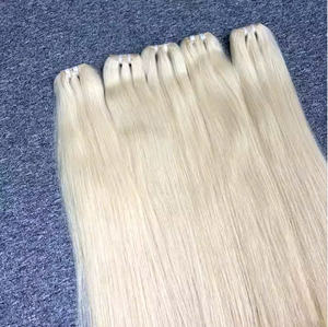 Vente en gros d'extensions de cheveux humains vierges brésiliens 100% Remy trame droite naturelle de haute qualité 20 pouces cheveux de couleur blonde - Product Image 2