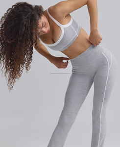 Premium <b>Women's</b> Sporty Yoga Set Seamless Skinny Bra & <b>Short</b> <b>Legging</b> with Square Collar Non-Adjustable Strap for Gym Running - Product Image 4